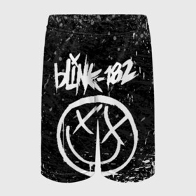 Детские спортивные шорты 3D с принтом BLINK-182 в Тюмени,  100% полиэстер
 | пояс оформлен широкой мягкой резинкой, ткань тянется
 | Тематика изображения на принте: blink | music | rock | блинк | группа | музыка | музыканты | рок