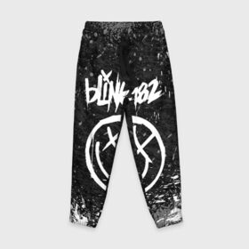 Детские брюки 3D с принтом BLINK-182 в Тюмени, 100% полиэстер | манжеты по низу, эластичный пояс регулируется шнурком, по бокам два кармана без застежек, внутренняя часть кармана из мелкой сетки | Тематика изображения на принте: blink | music | rock | блинк | группа | музыка | музыканты | рок