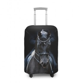 Чехол для чемодана 3D с принтом Лошадь в Тюмени, 86% полиэфир, 14% спандекс | двустороннее нанесение принта, прорези для ручек и колес | 