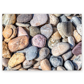 Поздравительная открытка с принтом камешки в Тюмени, 100% бумага | плотность бумаги 280 г/м2, матовая, на обратной стороне линовка и место для марки
 | Тематика изображения на принте: камень | камешки | камни | камушки | лето | отдых | пляж | прикольное | сезон