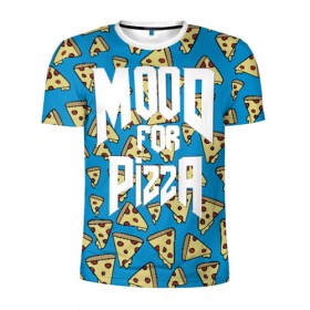 Мужская футболка 3D спортивная с принтом Mood Pizza Doom в Тюмени, 100% полиэстер с улучшенными характеристиками | приталенный силуэт, круглая горловина, широкие плечи, сужается к линии бедра | cacodemon | doom | eternal | pizza | вечность | вечный | дум | итёрнал | какодемон | пицца | этернал