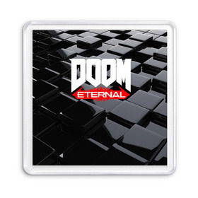 Магнит 55*55 с принтом Doom Blocks в Тюмени, Пластик | Размер: 65*65 мм; Размер печати: 55*55 мм | Тематика изображения на принте: cacodemon | doom | eternal | вечность | вечный | дум | итёрнал | какодемон | этернал