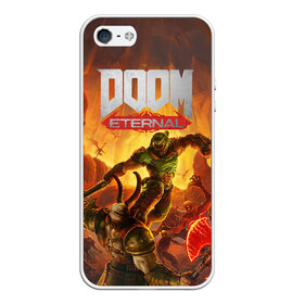 Чехол для iPhone 5/5S матовый с принтом Doom в Тюмени, Силикон | Область печати: задняя сторона чехла, без боковых панелей | cacodemon | doom | eternal | вечность | вечный | дум | итёрнал | какодемон | этернал