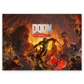 Поздравительная открытка с принтом Doom в Тюмени, 100% бумага | плотность бумаги 280 г/м2, матовая, на обратной стороне линовка и место для марки
 | Тематика изображения на принте: cacodemon | doom | eternal | вечность | вечный | дум | итёрнал | какодемон | этернал