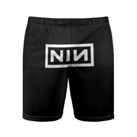 Мужские шорты спортивные с принтом NIN в Тюмени,  |  | music | nin | nine inch nails | rock | группа | музыка | музыканты | нин | рок
