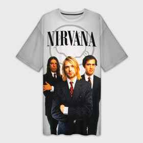 Платье-футболка 3D с принтом Nirvana в Тюмени,  |  | 90 | alternative | crimson | david grohl | foo fighters | grunge | kurt cobain | music | nirvana | rip | rock | smile | гранж | группа | девяностые | курт кобейн | музыка | нирвана | рок