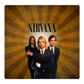 Магнитный плакат 3Х3 с принтом Nirvana в Тюмени, Полимерный материал с магнитным слоем | 9 деталей размером 9*9 см | 90 | alternative | crimson | david grohl | foo fighters | grunge | kurt cobain | music | nirvana | rip | rock | smile | гранж | группа | девяностые | курт кобейн | музыка | нирвана | рок