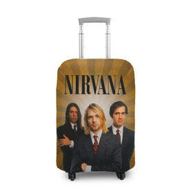 Чехол для чемодана 3D с принтом Nirvana в Тюмени, 86% полиэфир, 14% спандекс | двустороннее нанесение принта, прорези для ручек и колес | 90 | alternative | crimson | david grohl | foo fighters | grunge | kurt cobain | music | nirvana | rip | rock | smile | гранж | группа | девяностые | курт кобейн | музыка | нирвана | рок