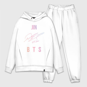 Мужской костюм хлопок OVERSIZE с принтом JIN BTS АВТОГРАФ в Тюмени,  |  | bts | bts boy | bts love | jin | k pop | love yourself | айдол | битиэс | бтс | ким тэ хен | фанфик бтс | чин. | чон чонгук