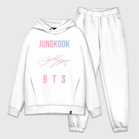 Мужской костюм хлопок OVERSIZE с принтом JUNGKOOK BTS АВТОГРАФ в Тюмени,  |  | bts | bts boy | bts love | jungkook. | k pop | love yourself | айдол | битиэс | бтс | ким тэ хен | фанфик бтс | чон чонгук