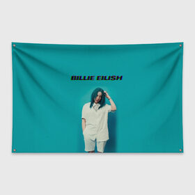 Флаг-баннер с принтом Billie Eilish в Тюмени, 100% полиэстер | размер 67 х 109 см, плотность ткани — 95 г/м2; по краям флага есть четыре люверса для крепления | ayelish | bad guy | billie eilish | eilish | билли айлиш | эйлиш | элиш