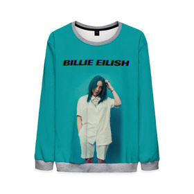 Мужской свитшот 3D с принтом Billie Eilish в Тюмени, 100% полиэстер с мягким внутренним слоем | круглый вырез горловины, мягкая резинка на манжетах и поясе, свободная посадка по фигуре | ayelish | bad guy | billie eilish | eilish | билли айлиш | эйлиш | элиш