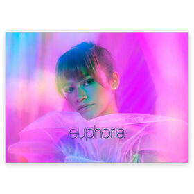 Поздравительная открытка с принтом сериал Euphoria в Тюмени, 100% бумага | плотность бумаги 280 г/м2, матовая, на обратной стороне линовка и место для марки
 | zendaya | зендея | ру беннетт | сериал euphoria | эйфория
