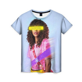 Женская футболка 3D с принтом сериал Euphoria в Тюмени, 100% полиэфир ( синтетическое хлопкоподобное полотно) | прямой крой, круглый вырез горловины, длина до линии бедер | zendaya | зендея | ру беннетт | сериал euphoria | эйфория
