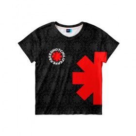 Детская футболка 3D с принтом RED HOT CHILI PEPPERS в Тюмени, 100% гипоаллергенный полиэфир | прямой крой, круглый вырез горловины, длина до линии бедер, чуть спущенное плечо, ткань немного тянется | Тематика изображения на принте: red hot chili peppers | rhcp | рхчп