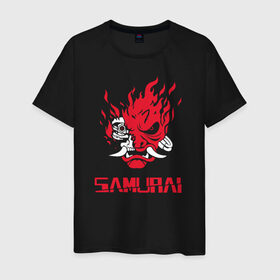 Мужская футболка хлопок с принтом Cyberpunk 2077 в Тюмени, 100% хлопок | прямой крой, круглый вырез горловины, длина до линии бедер, слегка спущенное плечо. | 2077 | cyberpunk | cyberpunk 2077 | dc | games | marvel | ps4 | samurai | игры | киану | самурай