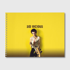 Альбом для рисования с принтом Sid Vicious в Тюмени, 100% бумага
 | матовая бумага, плотность 200 мг. | Тематика изображения на принте: england | music | my way | no future | sid and nancy | sid vicious | trash | музыка | панк | рок | сид вишес | сид и ненси