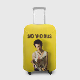 Чехол для чемодана 3D с принтом Sid Vicious в Тюмени, 86% полиэфир, 14% спандекс | двустороннее нанесение принта, прорези для ручек и колес | england | music | my way | no future | sid and nancy | sid vicious | trash | музыка | панк | рок | сид вишес | сид и ненси