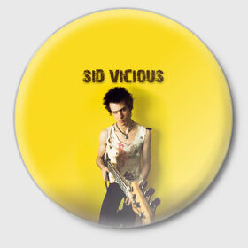 Значок с принтом Sid Vicious в Тюмени,  металл | круглая форма, металлическая застежка в виде булавки | england | music | my way | no future | sid and nancy | sid vicious | trash | музыка | панк | рок | сид вишес | сид и ненси