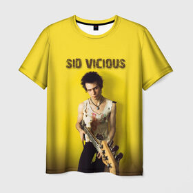 Мужская футболка 3D с принтом Sid Vicious в Тюмени, 100% полиэфир | прямой крой, круглый вырез горловины, длина до линии бедер | england | music | my way | no future | sid and nancy | sid vicious | trash | музыка | панк | рок | сид вишес | сид и ненси