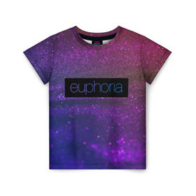 Детская футболка 3D с принтом сериал Euphoria в Тюмени, 100% гипоаллергенный полиэфир | прямой крой, круглый вырез горловины, длина до линии бедер, чуть спущенное плечо, ткань немного тянется | Тематика изображения на принте: zendaya | зендея | ру беннетт | сериал euphoria | эйфория