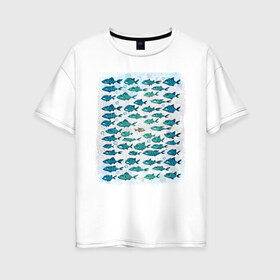 Женская футболка хлопок Oversize с принтом Меланхолично-скептичные рыбы в Тюмени, 100% хлопок | свободный крой, круглый ворот, спущенный рукав, длина до линии бедер
 | bird born | арт | иллюстрация | ирония | мы | общество | подозревака | противостояние | рыбы | сопротивление | социум | юмор | я