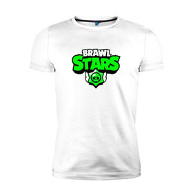 Мужская футболка премиум с принтом BRAWLSTARS в Тюмени, 92% хлопок, 8% лайкра | приталенный силуэт, круглый вырез ворота, длина до линии бедра, короткий рукав | android | brawl stars | games | mobile game | stars | игры | мобильные игры