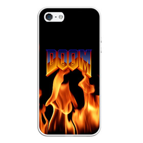 Чехол для iPhone 5/5S матовый с принтом DOOM в Тюмени, Силикон | Область печати: задняя сторона чехла, без боковых панелей | doom | doom eternal | game | дум | игры