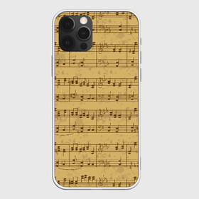 Чехол для iPhone 12 Pro Max с принтом Ноты в Тюмени, Силикон |  | brown | melody | music | music lover | musician | notes | retro | yellow | желтый | классический | коричневый | мелодия | меломан | музыка | музыкант | ноты | ретро