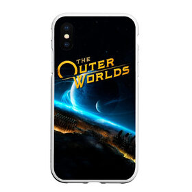 Чехол для iPhone XS Max матовый с принтом The Outer Worlds в Тюмени, Силикон | Область печати: задняя сторона чехла, без боковых панелей | Тематика изображения на принте: e3 | fallout: new vegas | neverwinter nights | obsidian entertainment | pathfinder | pillars of eternity | the outer worlds | tow | внешние миры | внешний мир | е3 | игра | обсидиан интертеймент