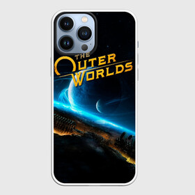 Чехол для iPhone 13 Pro Max с принтом The Outer Worlds в Тюмени,  |  | Тематика изображения на принте: e3 | fallout: new vegas | neverwinter nights | obsidian entertainment | pathfinder | pillars of eternity | the outer worlds | tow | внешние миры | внешний мир | е3 | игра | обсидиан интертеймент