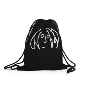 Рюкзак-мешок 3D с принтом Джон Леннон в Тюмени, 100% полиэстер | плотность ткани — 200 г/м2, размер — 35 х 45 см; лямки — толстые шнурки, застежка на шнуровке, без карманов и подкладки | the beatles | битлз | битлы | джон леннон