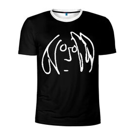 Мужская футболка 3D спортивная с принтом Джон Леннон в Тюмени, 100% полиэстер с улучшенными характеристиками | приталенный силуэт, круглая горловина, широкие плечи, сужается к линии бедра | the beatles | битлз | битлы | джон леннон