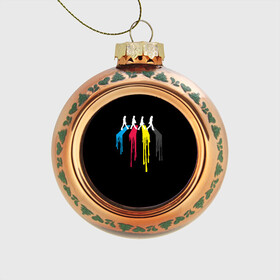 Стеклянный ёлочный шар с принтом Битлы в Тюмени, Стекло | Диаметр: 80 мм | the beatles | битлз | битлы | джон леннон
