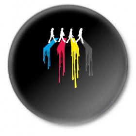 Значок с принтом Битлы в Тюмени,  металл | круглая форма, металлическая застежка в виде булавки | the beatles | битлз | битлы | джон леннон