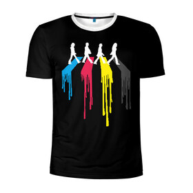 Мужская футболка 3D спортивная с принтом Битлы в Тюмени, 100% полиэстер с улучшенными характеристиками | приталенный силуэт, круглая горловина, широкие плечи, сужается к линии бедра | the beatles | битлз | битлы | джон леннон