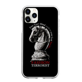 Чехол для iPhone 11 Pro матовый с принтом A Fashion Terrorist в Тюмени, Силикон |  | black | chess | cool | figure | horse | red | slogan | style | white | белый | конь | красный | лошадь | прикольный | слоган | стиль | фигура | черный | шахматы
