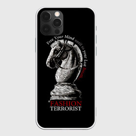 Чехол для iPhone 12 Pro Max с принтом A Fashion Terrorist в Тюмени, Силикон |  | Тематика изображения на принте: black | chess | cool | figure | horse | red | slogan | style | white | белый | конь | красный | лошадь | прикольный | слоган | стиль | фигура | черный | шахматы