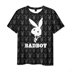 Мужская футболка 3D с принтом Bad boy в Тюмени, 100% полиэфир | прямой крой, круглый вырез горловины, длина до линии бедер | Тематика изображения на принте: bad boy | bite | bow tie | broken | cool | ear | fighter | logo | man | playboy | rabbit | sign | symbol | white | белый | битый | боец | галстук бабочка | знак | кролик | логотип | любовь | мальчик | мужчина | откушенное | прикольный | сим