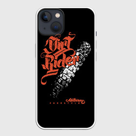 Чехол для iPhone 13 с принтом Motocross freestyle в Тюмени,  |  | biker | black | freedom | graffiti | moto | motorcycle | orange | racer | sport | style | tire | trace | white | байкер | белый | гонщик | граффити | мото | мотоцикл | оранжевый | свобода | след | спорт | стиль | черный | шина