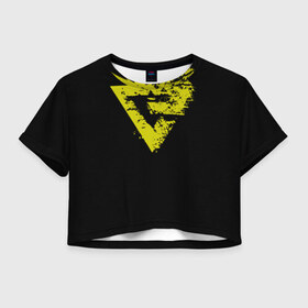 Женская футболка Cropp-top с принтом Знак в Тюмени, 100% полиэстер | круглая горловина, длина футболки до линии талии, рукава с отворотами | wild hunt | witcher | ведьмак | волк | геральд | геральт | дикая охота