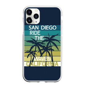 Чехол для iPhone 11 Pro матовый с принтом California в Тюмени, Силикон |  | california | cool | palm trees | san diego | stripes | travel | калифорния | пальмы | полосы | прикольный | путешествие | сан диего