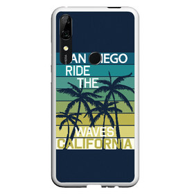 Чехол для Honor P Smart Z с принтом California в Тюмени, Силикон | Область печати: задняя сторона чехла, без боковых панелей | Тематика изображения на принте: california | cool | palm trees | san diego | stripes | travel | калифорния | пальмы | полосы | прикольный | путешествие | сан диего