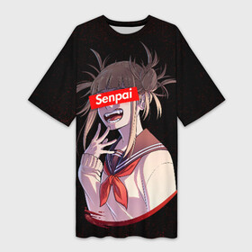 Платье-футболка 3D с принтом Senpai (My Hero Academia) в Тюмени,  |  | academia | ahegao | anime | deku | hero | my hero academia | sempai | senpai | академия | аниме | ахегао | деку | моя геройская академия | семпай | сенпай