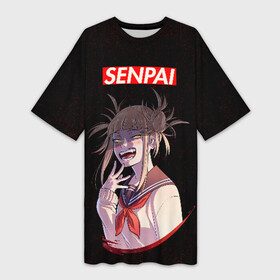 Платье-футболка 3D с принтом Senpai (My Hero Academia) в Тюмени,  |  | academia | ahegao | anime | deku | hero | my hero academia | sempai | senpai | академия | аниме | ахегао | деку | моя геройская академия | семпай | сенпай