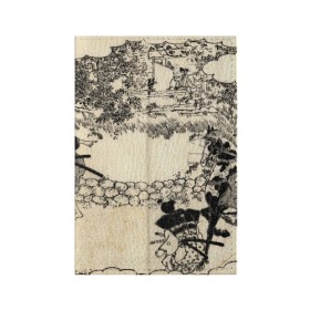 Обложка для паспорта матовая кожа с принтом Японская гравюра в Тюмени, натуральная матовая кожа | размер 19,3 х 13,7 см; прозрачные пластиковые крепления | japan | japanese | искусство | картина | япония | японская гравюра | японская картина