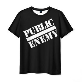Мужская футболка 3D с принтом Public Enemy в Тюмени, 100% полиэфир | прямой крой, круглый вырез горловины, длина до линии бедер | public enemy | rap | реп | рэп