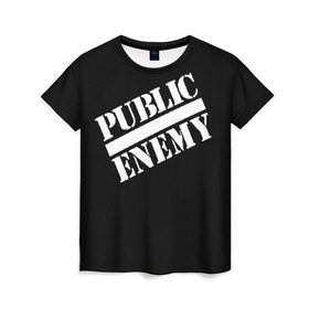 Женская футболка 3D с принтом Public Enemy в Тюмени, 100% полиэфир ( синтетическое хлопкоподобное полотно) | прямой крой, круглый вырез горловины, длина до линии бедер | public enemy | rap | реп | рэп