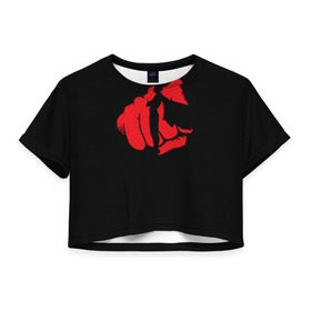 Женская футболка Cropp-top с принтом One Punch Man в Тюмени, 100% полиэстер | круглая горловина, длина футболки до линии талии, рукава с отворотами | anime | one punch man | аниме | ван панч мен | сайтама