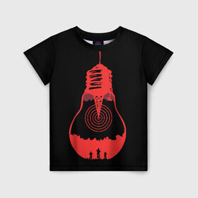 Детская футболка 3D с принтом Лампочка в Тюмени, 100% гипоаллергенный полиэфир | прямой крой, круглый вырез горловины, длина до линии бедер, чуть спущенное плечо, ткань немного тянется | Тематика изображения на принте: 